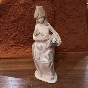 Nadal Girl with Puppies Porcelain Figurine